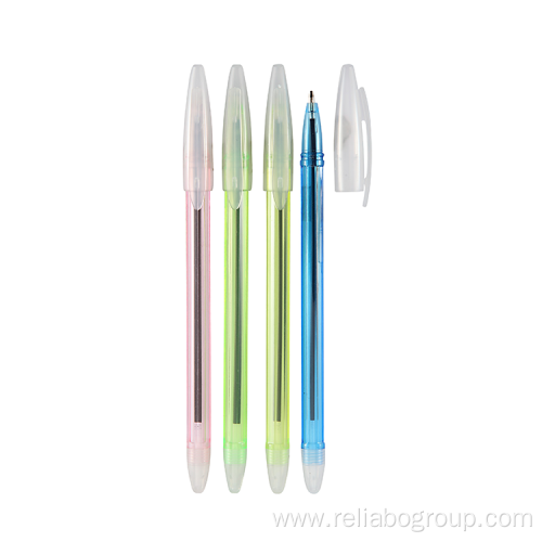 Custom brand logo plastic soft grip ballpoint pen